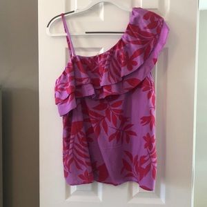 Old Navy Large 1 shoulder pink/purple floral top